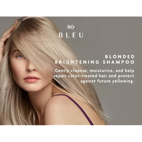 R+Co BLEU Blonded Brightening Shampoo ? Neutralizes Yellow Tones, Deposits Pigments Evenly, Moisturizes, Repairs Color-Treated Hair, Antioxidant-Rich Formula, 8.5 oz