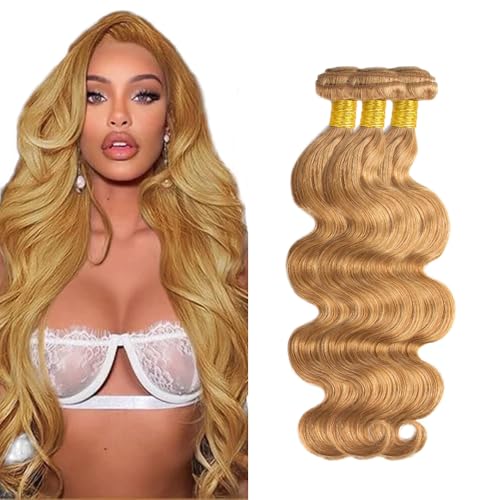 FuivJuix #27 Blonde Body Wave Hair Bundles 22 Inch 3-Pack Unprocessed Brazilian Virgin