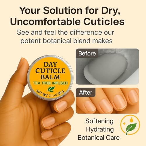 Tea Tree Oil Cuticle Balm for Dry Damaged Nails & Hangnails - 1.1 oz