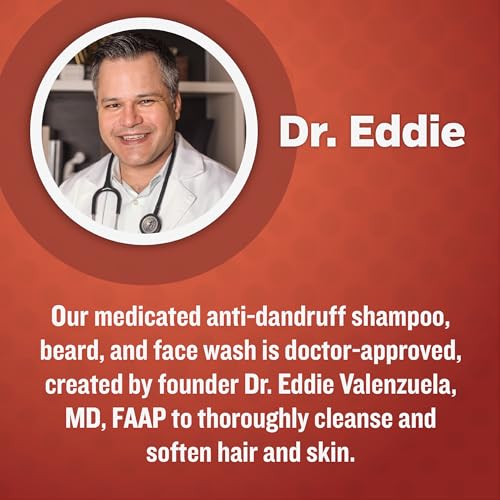 Dr. Eddie's 3 In 1 Face, Hair, & Beard Wash - Beard Dandruff Shampoo For Men, Beard Cleanser, Face Wash, Beard Care, Face Soap With Pyrithione Zinc - 8 Fl Oz (Pack Of 1)