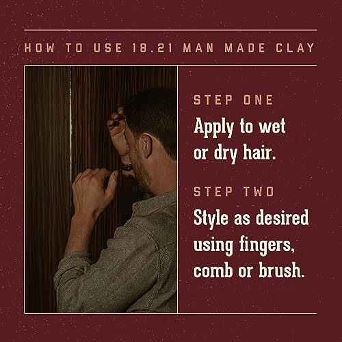 18.21 Man Made Hair Clay - Texturizing Pomade, 2 oz