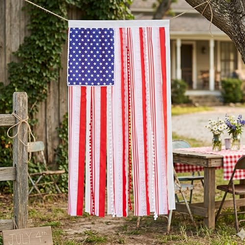 4th of July American Flag Garden Banner - 250th Anniversary Decor - 50"x27"