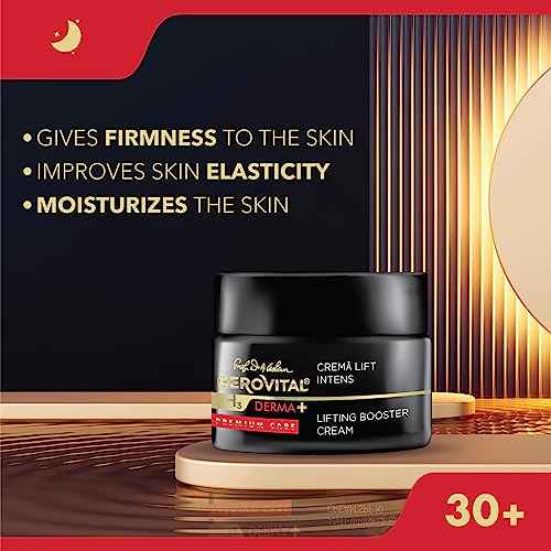 Gerovital DERMA+ Premium Care, Intense Lift Effect Face Cream, Advanced Lifting Formula, Moisturizes, Improves Firmness & Elasticity for Mature Skin, 50 Milliliters