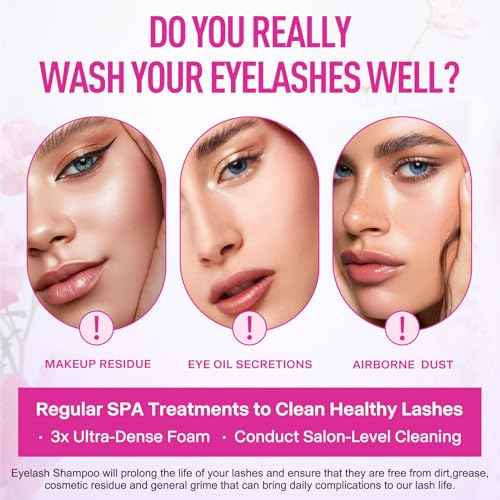 Whipped Lash Cream Shampoo-Shmian 3X Concentrated Foam Cleanser, 100ML Unscented Eyelash Extension Cleaning Kit for Home and Salon Use