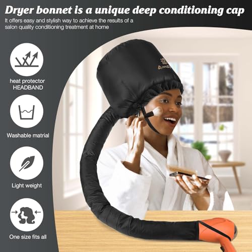 Adjustable Bonnet Hair Dryer - Deep Conditioning Cap with Headband