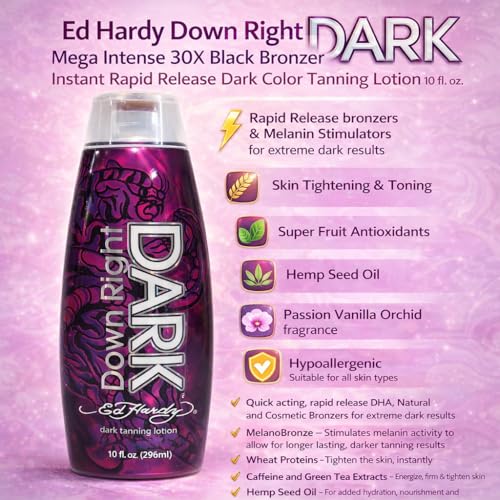 Ed Hardy DOWN RIGHT DARK Intense Black Bronzer 10oz