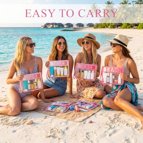 Chenille Letter Zipper Pouch 12-Pack - Clear PVC Beach Bag