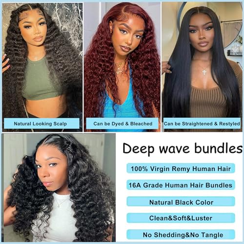 Isarella 20-Inch Deep Wave Human Hair Bundles - 100% Brazilian Virgin