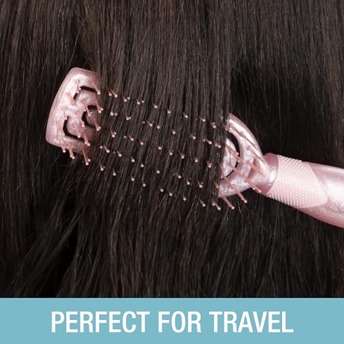 Conair Scalp Care Detangling hairbrush 2pk - Travel Hair Brush Set - Scalp Massager - hairbrushes for women & men - detangler for all lengths - use wet or dry - Blush Pink