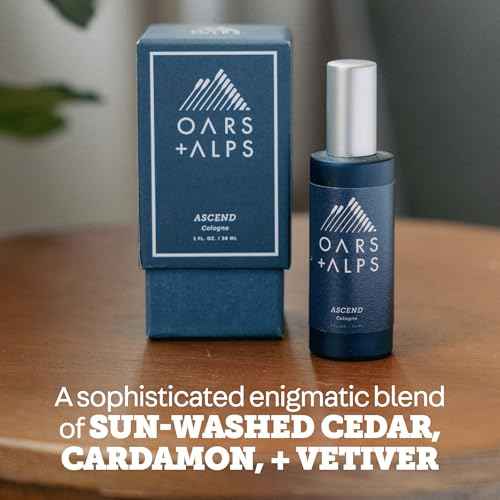 Oars + Alps Ascend Mens Cologne and Body Spray, Travel Size Cologne for Men Body Spray, Warm Fragrance, Scented with Mandarin, Teakwood Cedarwood & Warm Cardamom, Blends Refreshing, 1oz