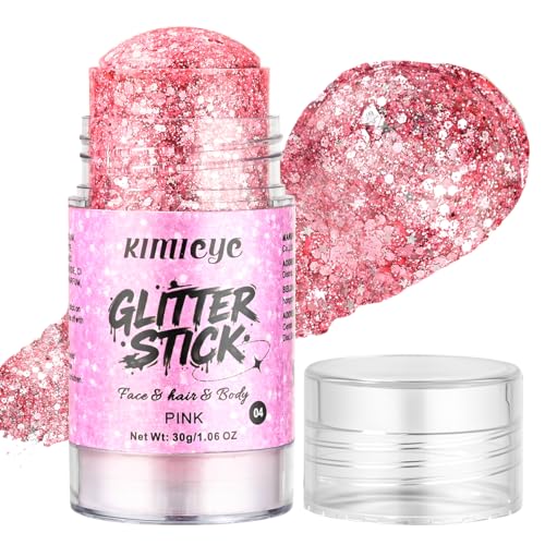 Pink Holographic Glitter Stick for Face & Body Makeup