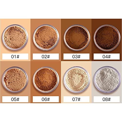 MAEPEOR Matte Setting Loose Powder 8 Colors Smooth and Lightweight Face Powder for Brightening and Setting Makeup with Face Puff (06 Mountain)