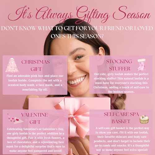 Natural Loofah Exfoliating Body Scrubber for Women Made with Natural Egyptian Loofa Sponge, Bath Shower Luffa lufa for face and Body. exfoliator Scrub Pads