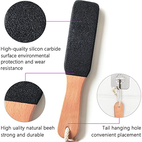 TOPMEET Ergonomic Wooden Foot File Callus Remover for Dead Skin & Heels