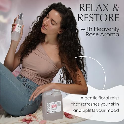 Rose Water Facial Toner - 32oz Bulk Alcohol-Free Vegan All Natural Refreshing for Face and Hair - Uplifts, Calming & Soothing for All Skin Types