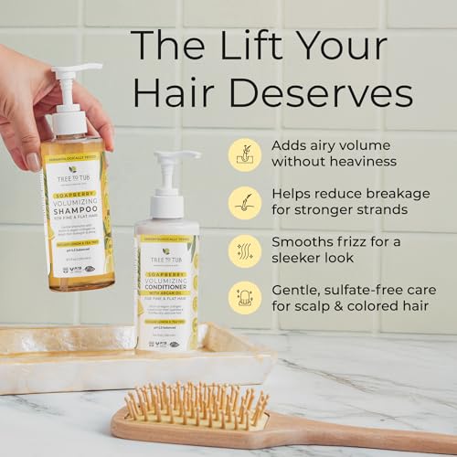 Biotin Shampoo and Conditioner Set for Fine Hair - Gentle, Sulfate-Free, with Vegan Collagen & Argan Oil