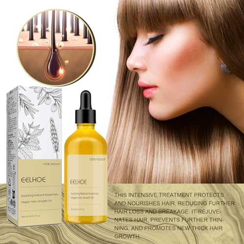 HuaQing Natural Rosemary Hair Growth Oil - 180 ML for Damaged Hair