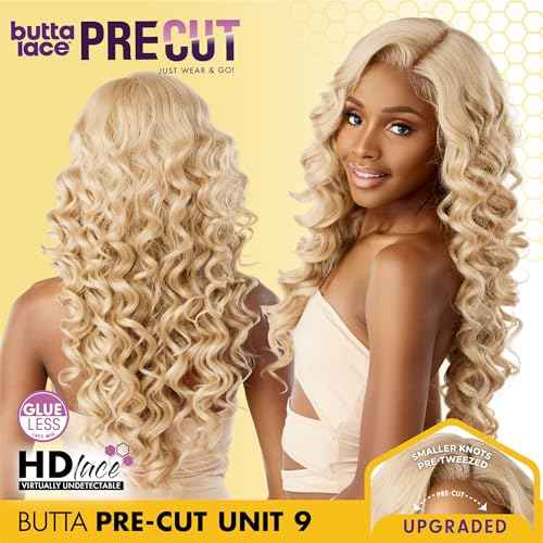 Sensationnel Butta Lace Precut Wigs - Unit 9 Glueless Extra Wide 5 Inch Deep Parting Synthetic Pre Tweezed Smaller Knot Hairline (CH30)