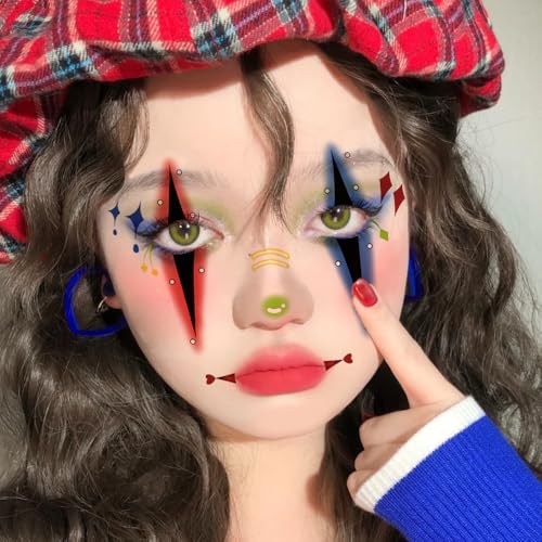 8 Sheets Halloween Eyeshadow Face Eye Makeup Tattoo Stickers Spider Web Horror Temporary Tattoos for Halloween Carnival Party Decoration