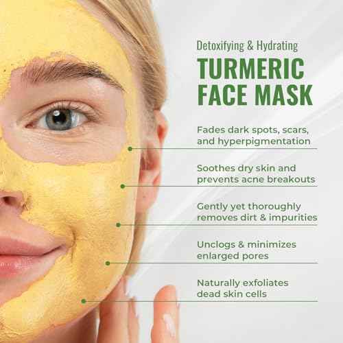 Wild Naturals Turmeric Clay Face Mask for Acne & Dark Spots ? Gentle, Soothing Mask with Vitamin E for Men & Women ? Natural Clay Mask for Clear Skin