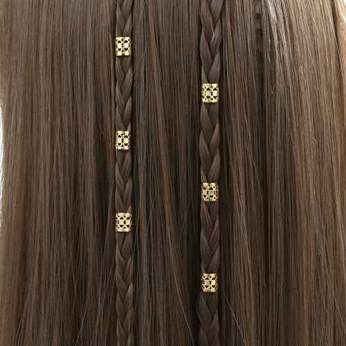 220 Pcs Gold Hair Jewelry for Braids, 12 Styles Gold and Silver Hair Accessories Cuff for Braids and Dreadlocks, Adjustable Metal Rings Cuffs Clips for Dreadlock Accessory Jewelry Decorations