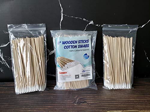 Gmark 6-Inch Wooden Cotton Swabs (200 Count)