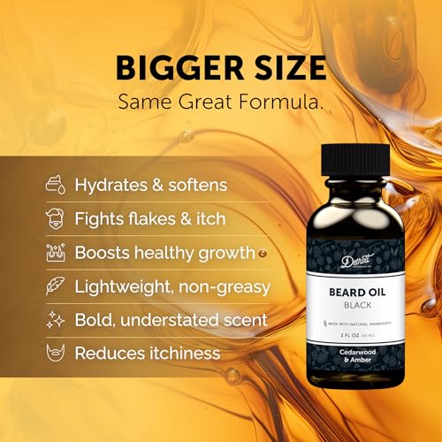 Detroit Grooming Beard Oil | Hydrating & Nourishing Formula with Vitamin E | Cedarwood & Amber ? Black (2 oz)