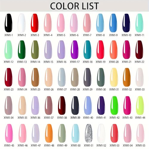 60Pcs Gel Nail Polish Set, 55Colors Nail Painting Art DIY Four Seasons, 8ml each Lasting and Durable Soak Off UV Gel Nail Polish Kit Ideal Perfect Nails for Nail Salon Home