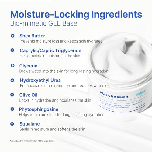 AVCA Aqua Hyaluronic Acid Daily Moisturizer 200ml(6.76 fl. oz) ? Ceramide Barrier Support Cream for Dry Skin, Lightweight Rich Texture