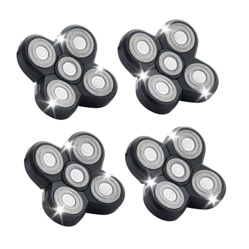 4PCS Shaver Replacement Blades,5 Head Shaver Heads for Bald Men,Head and Face Electric Razor Shaver Head