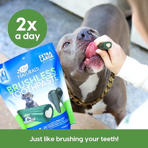 Ark Naturals Brushless Toothpaste, Dog Dental Chews for Extra Large Breeds, Freshens Breath, Unique Texture Helps Reduce Plaque & Tartar, 24oz, 1 Pack