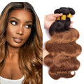 1B30 Ombre Body Wave Human Hair Bundles – Brazilian Remy, 8-12 Inches