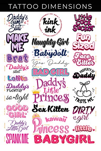 DDLG Temporary Tattoo Sheet - 26 Kinky Designs