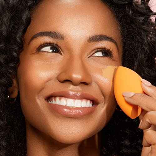 Real Techniques Miracle Complexion Sponge + Concealer Sponge Duo, Makeup Blending Sponges For Foundation & Concealer, Offers Light To Medium Coverage, Natural, Dewy Makeup, Latex-Free Foam 2 Count