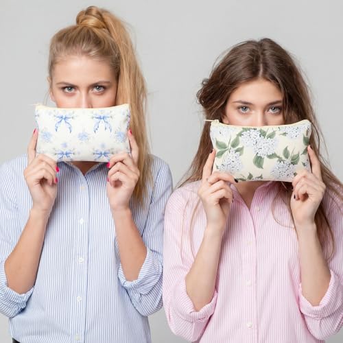 Kacctyen 12 Pcs Vintage Floral Makeup Bags Set for Women
