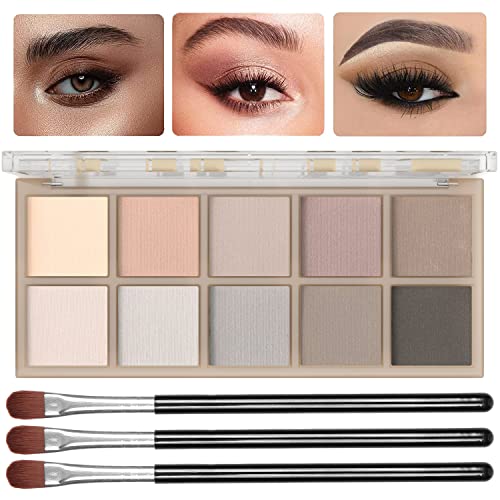 Matte Eyeshadow Palette for Mature Women - 10 Neutral Shades