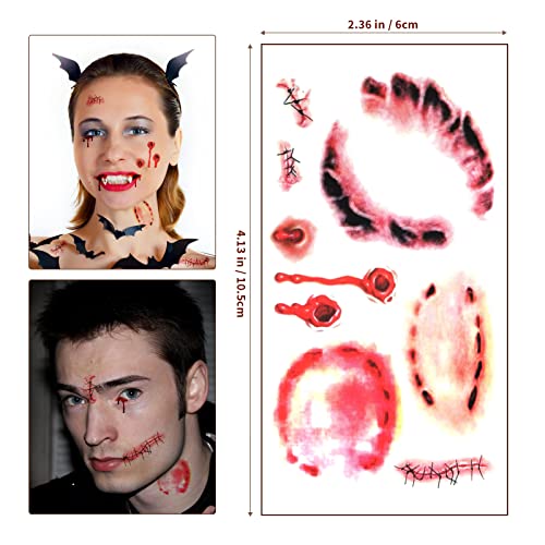 Halloween Zombie Makeup Temporary Tattoos - 10 Sheets