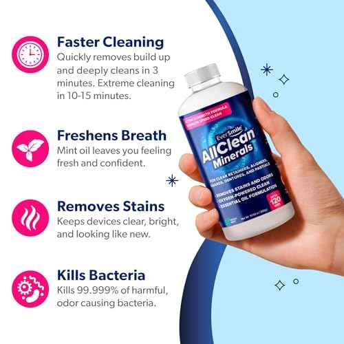 EverSmile AllClean Minerals ? Deep Cleaner for Retainers, Clear Aligners, Invisalign, Dentures, Night & Mouth Guards ? Removes Stains, Odors & Plaque in 3-Minutes ? Up to 120 Uses (300g), 2 Pack