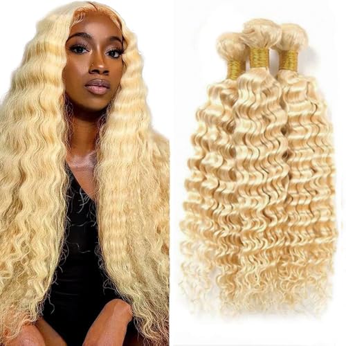 Freiuoke 613 Blonde Deep Wave Bundles - 300g Human Hair Extensions