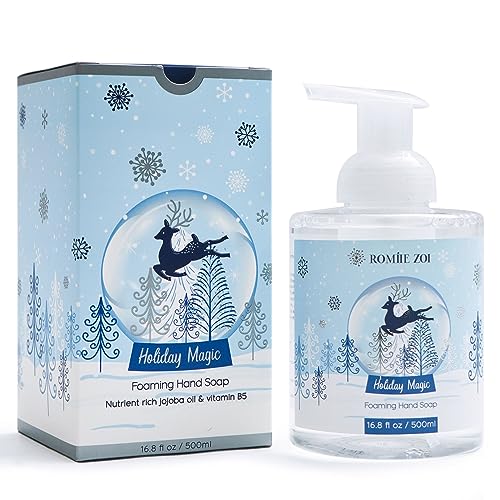 ROMIIE ZOI Christmas Foaming Hand Soap with Gift Box - Holiday Magic, Infused with Sugar Plum Aroma - 500ml/ 16.8 fl. oz