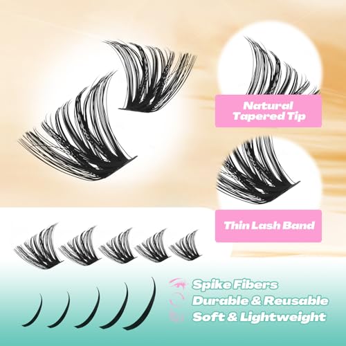 Lash Clusters Kit 80D-100D 12-21mm Wispy & Spiky