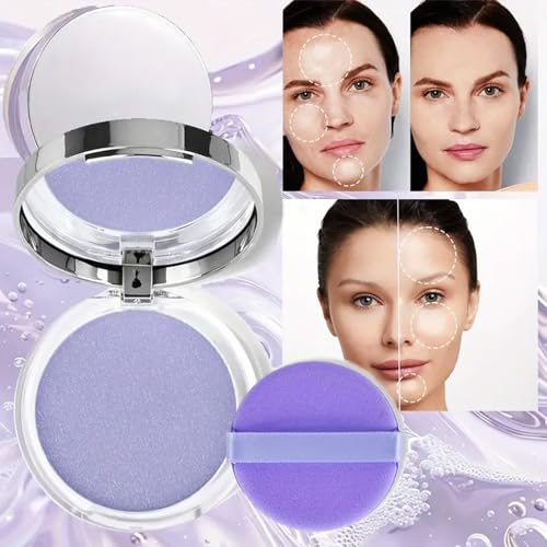 Lavender Oil Control Face Pressed Powder Pore-minimizing Makeup Primer for All Skin Tones, Matte Finish, Pre-makeup Base and Setting