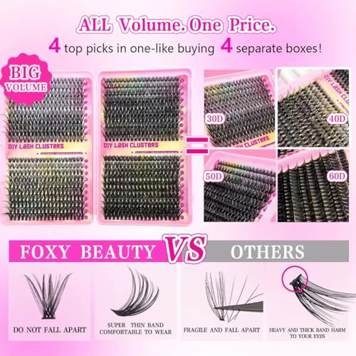 Manga Lash Clusters kit 800 PCS Fluffy Volume Lash Clusters Natural Eyelash Extensions Kit Wispy 9-16mm Individual Lash Extensions Beginner friendly At Home Lash Extensions