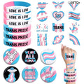 Transgender Pride Accessories Set - 24pc Bundle Bracelets Pins Tattoos
