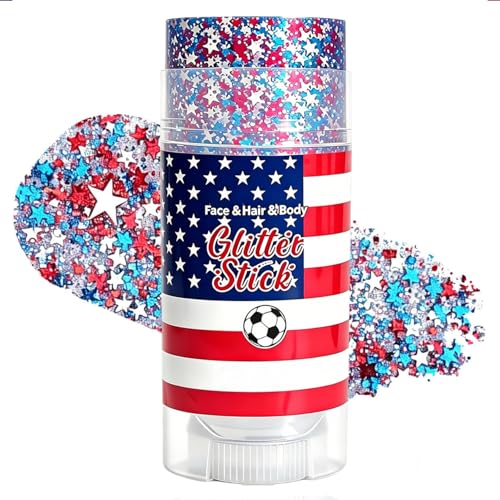 Patriotic Red White Blue Glitter Stick - Face & Body