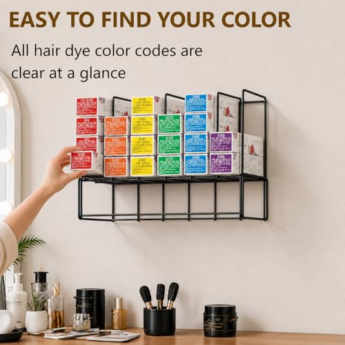 Meudid Hair Color Organizer Wall Rack - 2 Pack Salon Storage