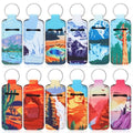 12 Pcs Lipstick Keychain Holder Bulk - Neoprene Lip Balm Pouch