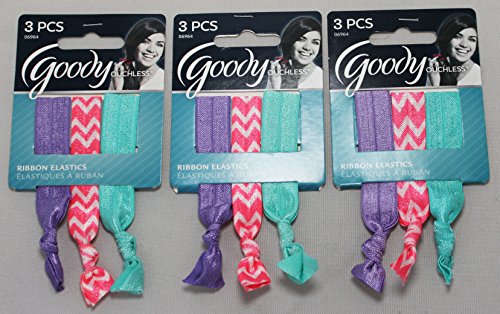 Goody WoMens Ouchless Ribbon Elastics, Chevron Neon, 3 Count