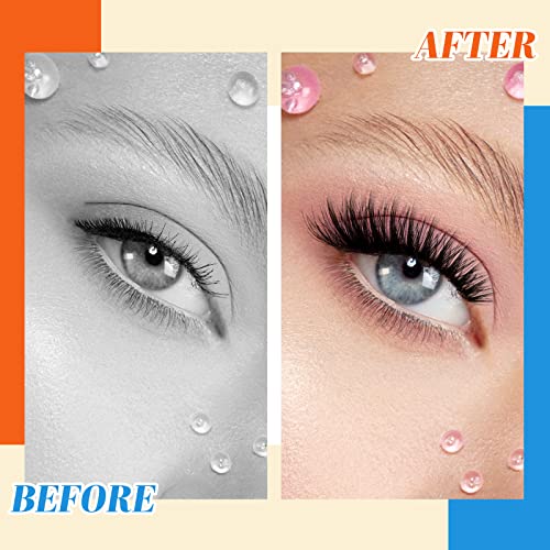 Lash Clusters 40D-D-16mm Individual Lashes 280 Clusters Manga Lashes False Eyelash Lash Clusters Extensions Individual Lashes Cluster DIY Eyelash Extensions at Home (40D-D,16mm)