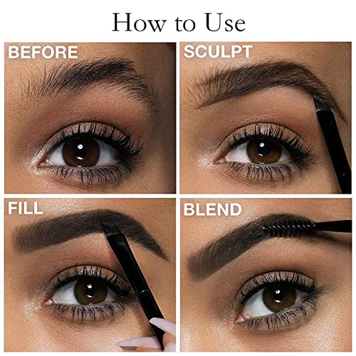 MAEPEOR 12 Colors Eyebrow Pomade Full-pigmented Long Lasting Waterproof Cream Gel Filling & Shaping Tinted Eyebrows Enhancers with Brush for Daily or Cosplay (09 Wine)